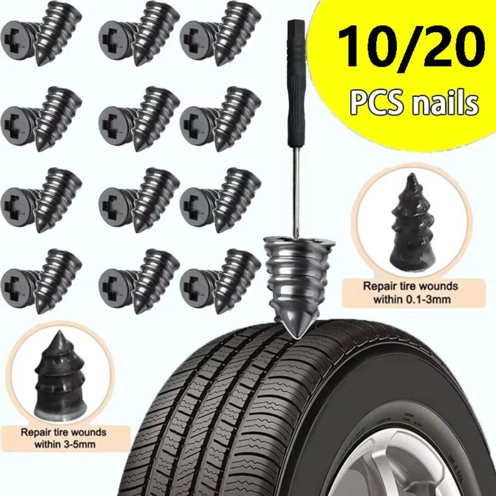 10/20Pcs Self-Service Tool Car Tyre Repair Nail Vacuum Tire Repair Rubber Nail Universal Tire