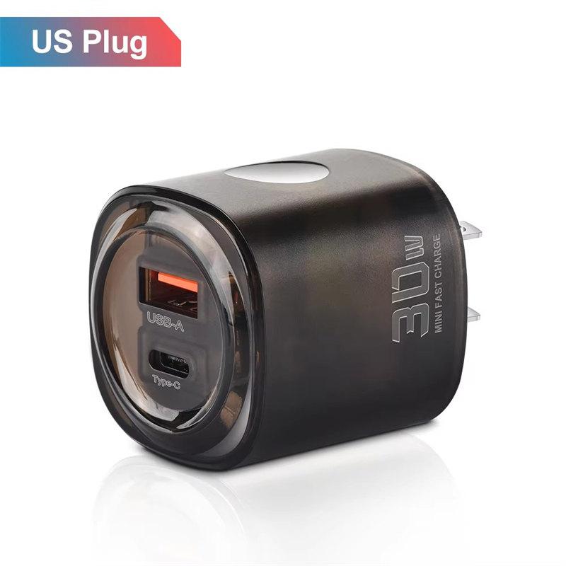 2 в 1 USB PD зарядное устройство прозрачный Mecha Quick Charge3.0 быстрая настенная зарядка мобильный телефон питание для iPhone Samsung Plug Xiaomi Huawei