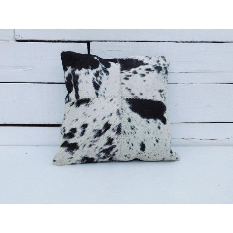 Exotic Cowhide Cushion , Leather Cushion, Black and White | Christmas Decor Cushion Pillow Covers