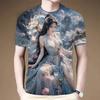 2024 летняя новая 3D-печатная футболка с коротким рукавом, древняя сексуальная красота, мужская футболка с круглым вырезом
