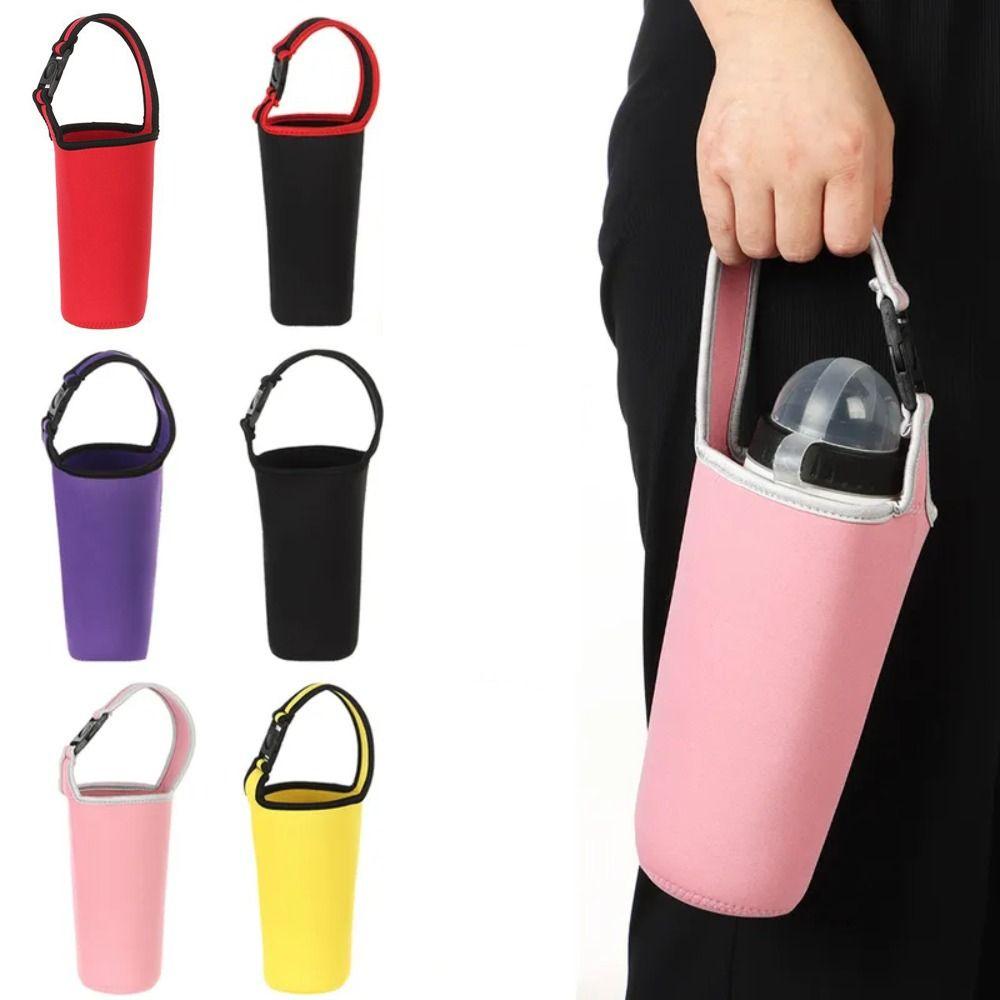 With Carrying Handle Anti-Hot Cup Sleeve Neoprene Tumbler Carrier Water Bottle Holder Sports