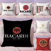 B-Логотип Bacardi Чехол на подушку Плюшевая ткань Мягкий Двусторонний печатный Невидимая молния Наволочка для дивана Домашний декор