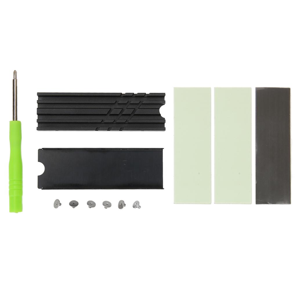 M.2 NVMe Радиатор Двусторонний Алюминиевый сплав 3 Термопрокладки Посеребренный Радиатор для M.2 2280 SSD 850 EVO