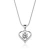 With Certificate D Colorful 1 Carat Moissanite Heart Diamond Pendant Women's Necklace Wedding S925 Sterling Silver Jewelry