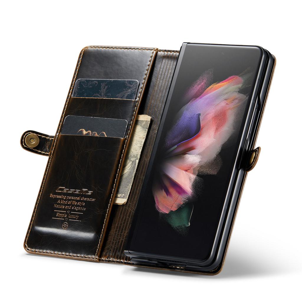 Full Protection Business Leather Case For Samsung Galaxy Z Fold3 Fold 4 Fold4 Fold 3 5g Zfold4 Card Pocket Mobile Phone Cover