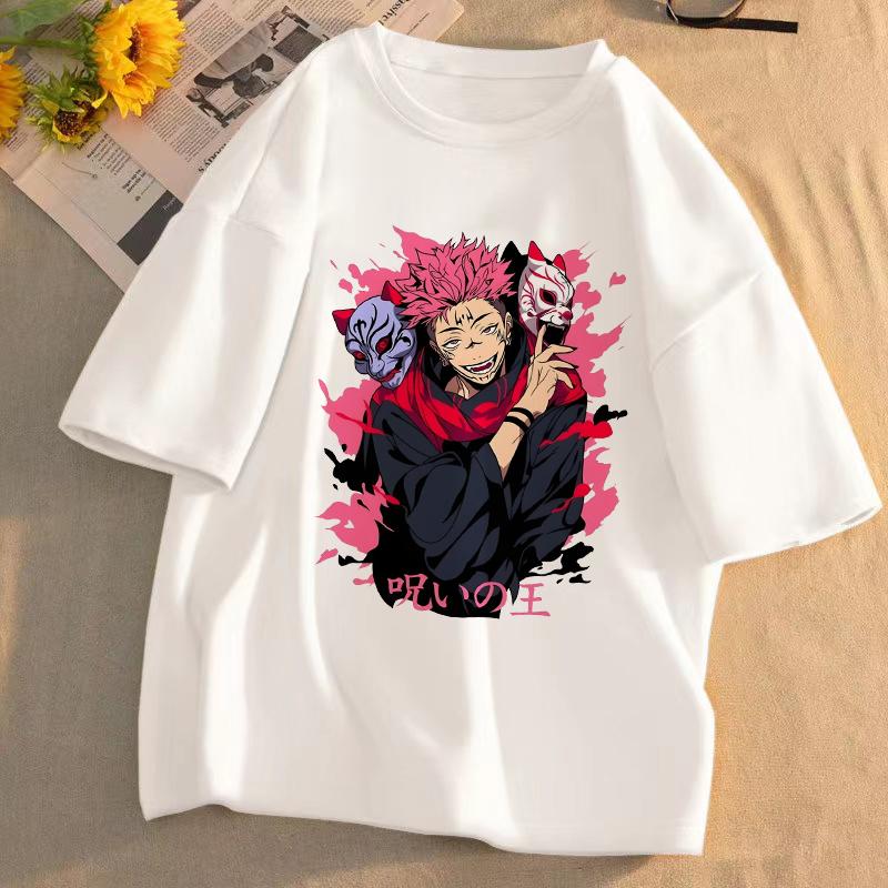Аниме Футболка Jujutsu Kaisen Унисекс Графическая Футболка Летняя Короткий Рукав Повседневный Мультяшный Топ Годжо Сатору Итадори Юдзи Уличная Одежда Топы