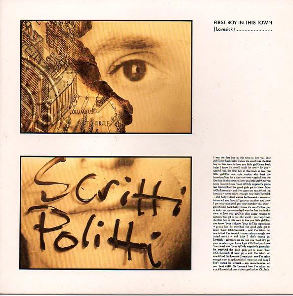 7-дюймовая пластинка SCRITTI POLITTI - Первый парень в этом городе (тоска по любви) VS1082 Virgin 1988 UK Танцевальная и Электронная Б/У