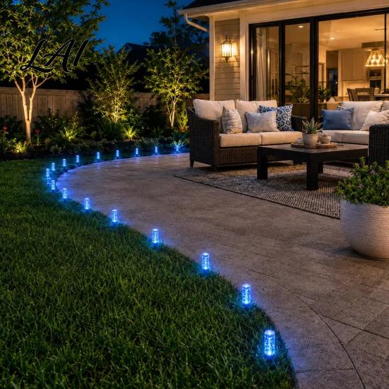 Energy Saving Patio Stake Decorations 10/20Pcs Solar Pathway Lights LED Multicolor Bubble Garden Waterproof Blue Lights for Outdoors Powered Outdoor