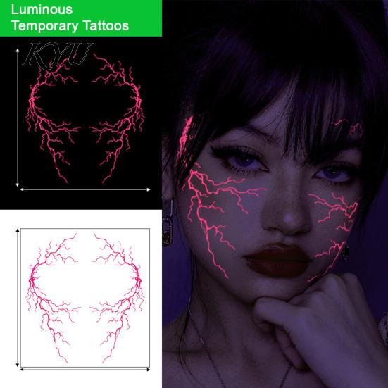 Sparkling UV Reactive Decals Halloween Temporary Tattoo Sticker, Glow in The Dark Face Waterproof Tattoos for Adults Body Art Adults, Nightclub,