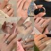 Vintage niche design high-end open ring for women, trendy minimalist style, elegant and simple tail ring