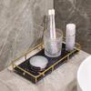 Поднос из стекла с мраморным покрытием, декоративная полка для хранения, настольный органайзер, косметическая полка, витрина, полки для хранения в ванной комнате