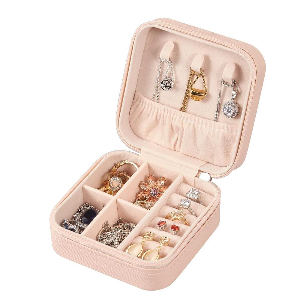 Pu Leather Small Jewelry Box, Travel Portable Jewelry Case For Ring, Pendant, Earring, Necklace