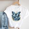 (Азиатский размер) Женская повседневная мода, тренд бабочки, модная одежда 90-х годов, женская футболка с коротким рукавом, футболка с рисунком