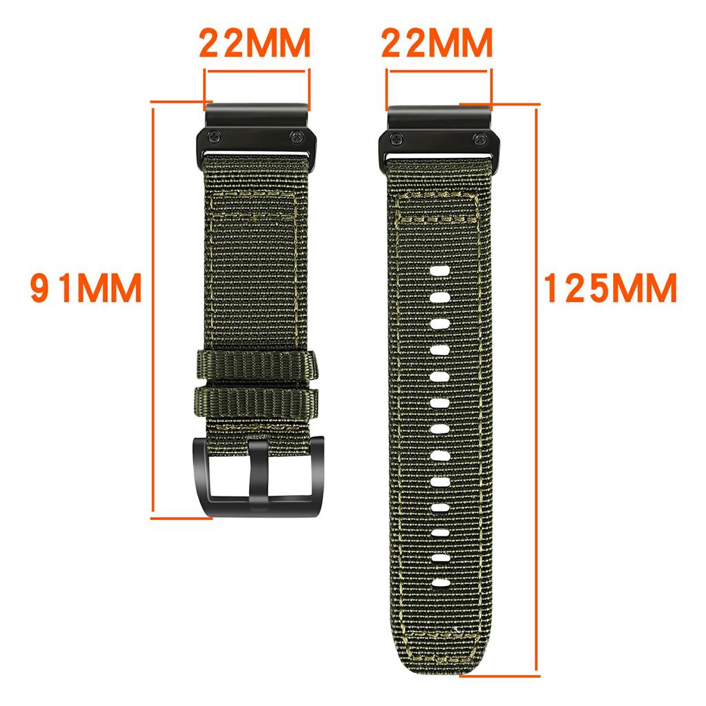 22mm Quick Release Strap for Garmin Tactix 8 47mm/Fenix 8 47mm/E 47mm/Quatix 7 Pro Nylon Braided Watch Band