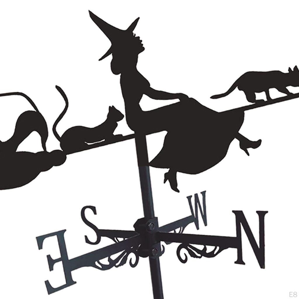 Черный флюгер из кованого железа, индикатор направления, сцена на ферме, классический флюгер для улицы