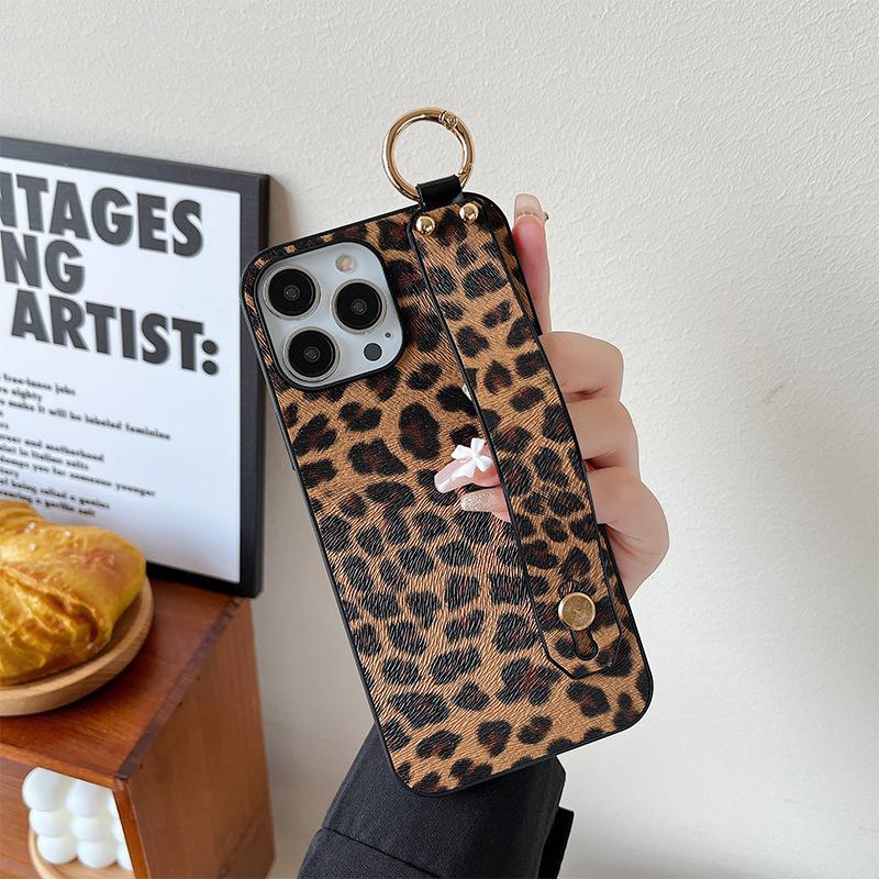 Чехол-браслет для мобильного телефона для IPhone16promax с леопардовым принтом для Apple 15X персонализированный XR тренд 8plus