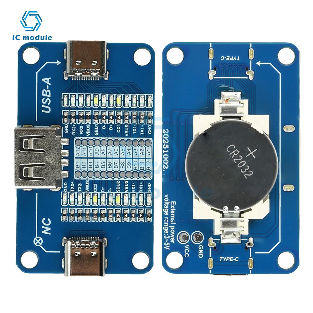 Модуль тестера кабелей USB A на Type C / Type C на Type C Обнаружение протокола быстрой зарядки для многоинтерфейсных кабелей