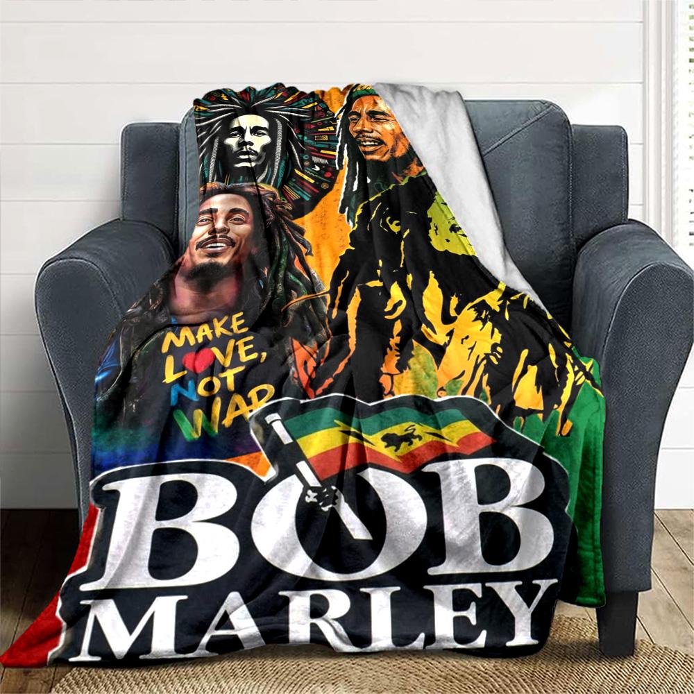 Bob Marley Blanket Durable Comfort Perfect for Bedding Picnics Office for All Seasons Warmthful Decor Unique Gift for Family and Friends Camping