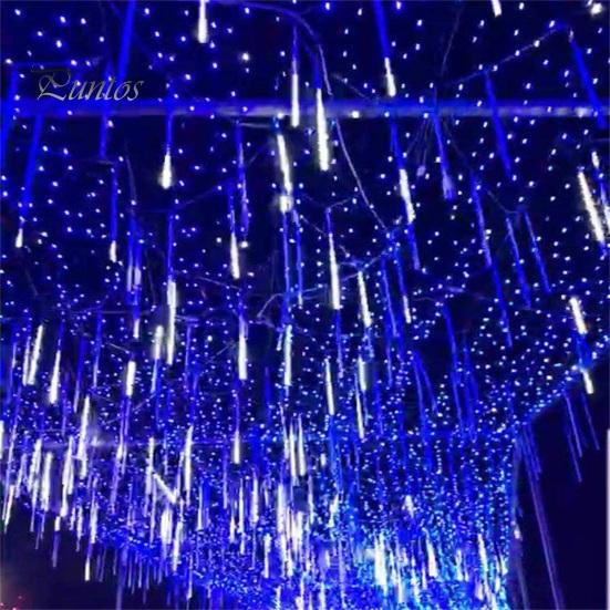 8 шт/16 шт/24 шт Метеоритный дождь Дождевые огни Высокая яркость Энергосберегающие водонепроницаемые уличные сосульки Рождественские огни Украшения для вечеринок
