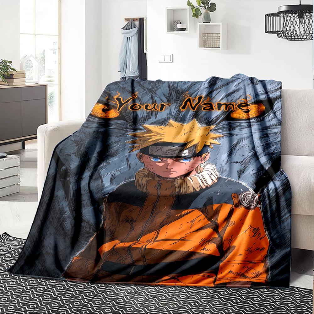 Naruto Character Customize Your Name Blanket Lightweight Personalized Blanket Durable Comfort Perfect for Chair Bed Couch Picnics Ideal for All Season