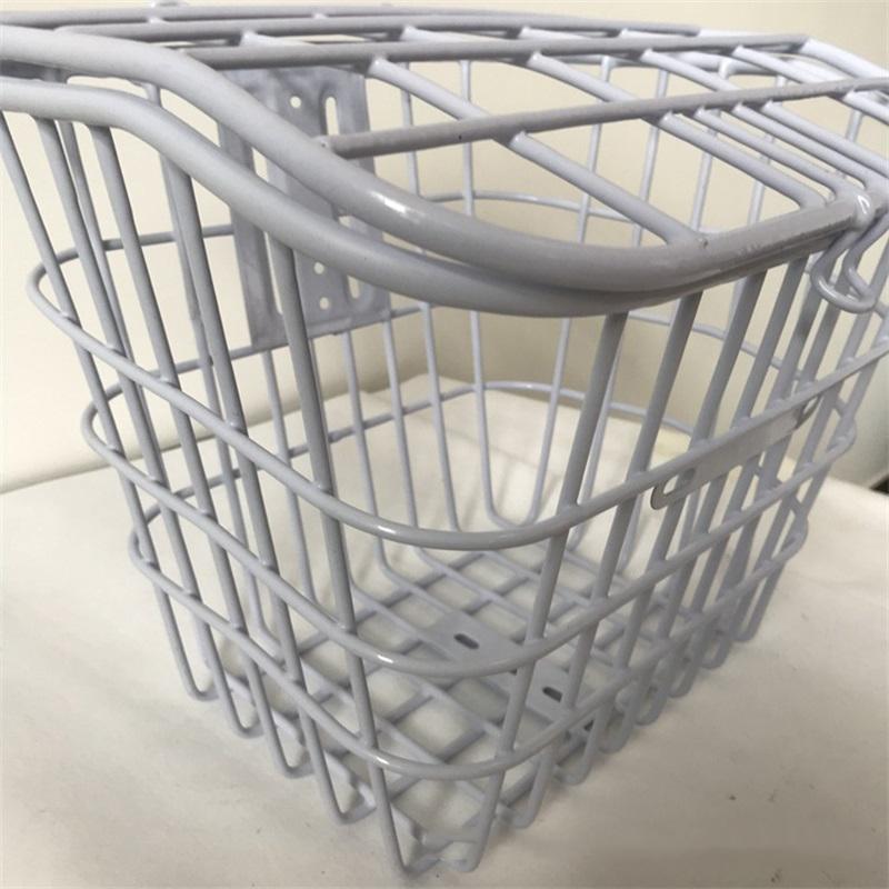 Electric Bike Basket All Metal Tube Bike Front and Rear White Hanging Decorative Bike Basket