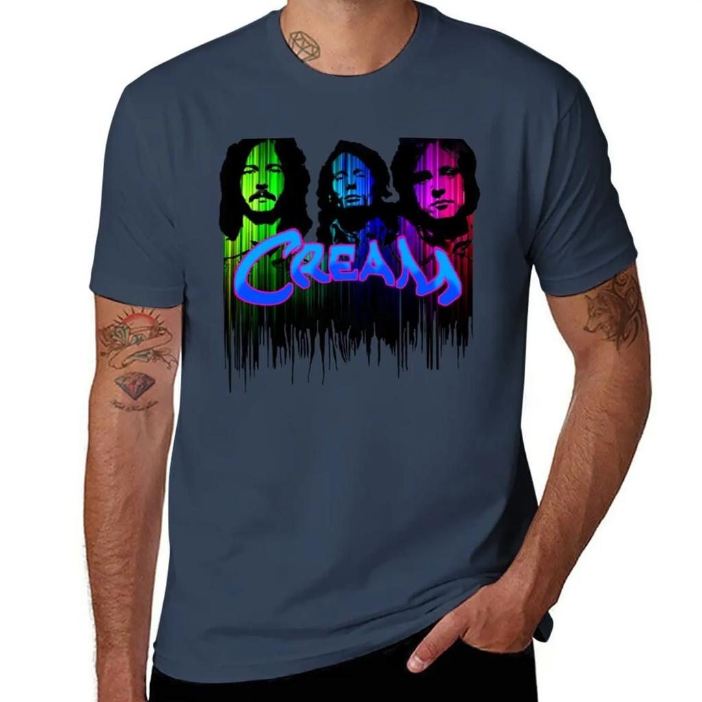 Cream Band T-Shirt tees customizeds quick drying vintage men clothing