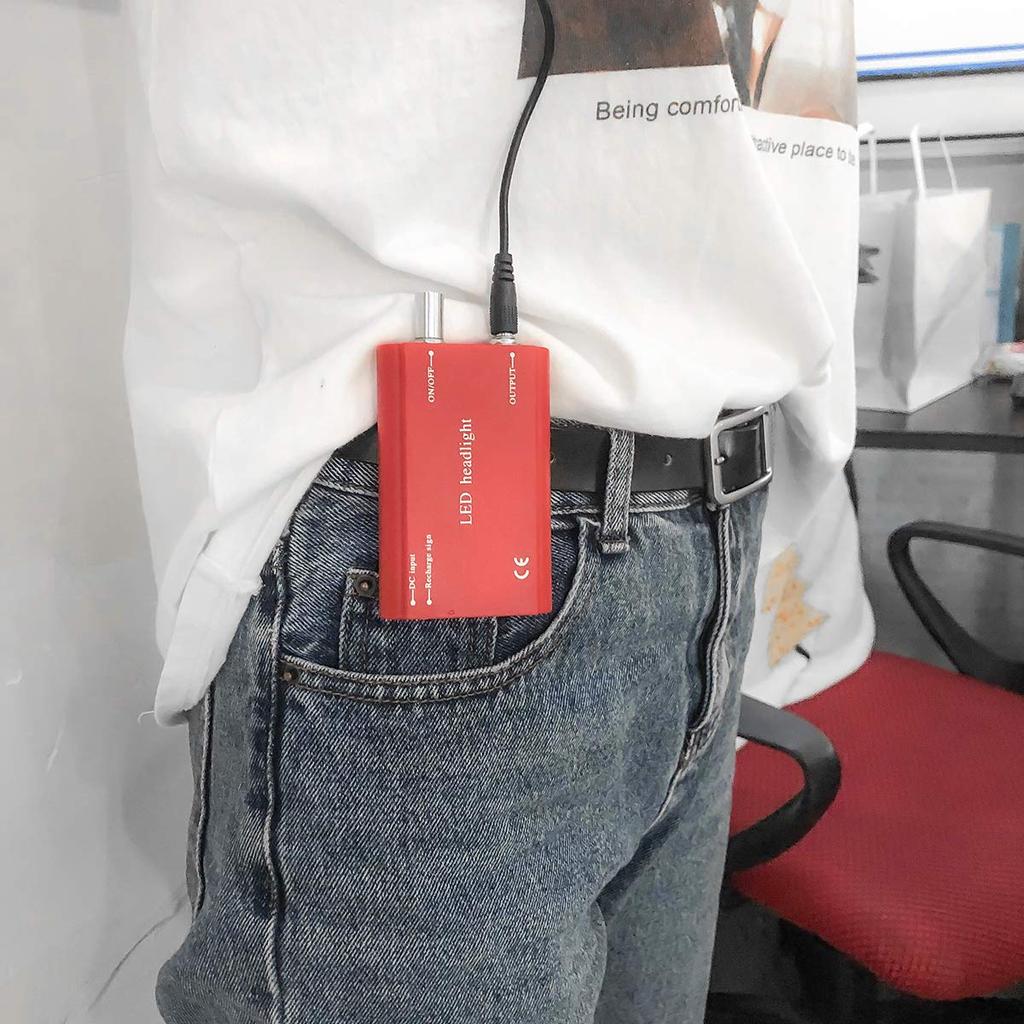 Бинокулярная лупа со светодиодной подсветкой 5 Вт, портативная, с футляром для хранения 2,5X + крепление DY-008 (красный)