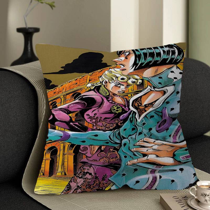 Anime Jojo Bizarre Adventure Retro Pillow Cover Sofa Cushion Cover Home Room Decoration Children Gift