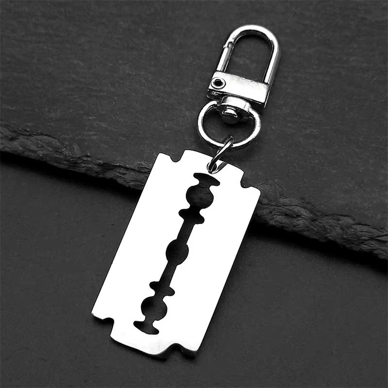 Hiphop Razor Blade Pendant Necklace Men Stainless Steel Male Knife Razorblade Shaver Shape Chain Jewelry N443S01