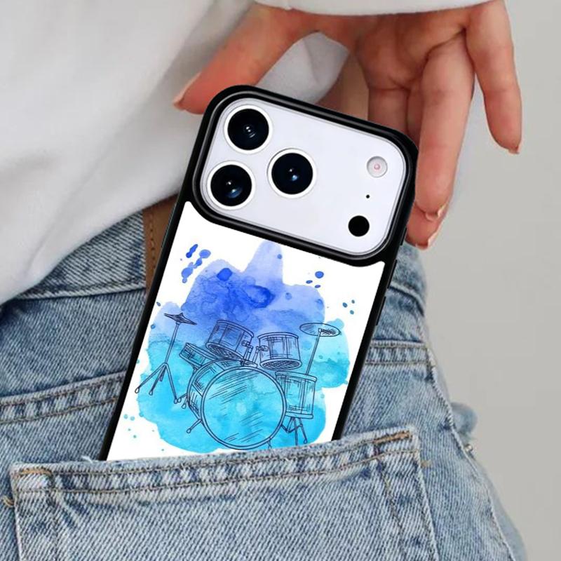 Чехол для телефона с изображением музыкального инструмента Барабан для iPhone 17ProMax 12 13 14 15 16e 17 Pro Max Plus Air Case