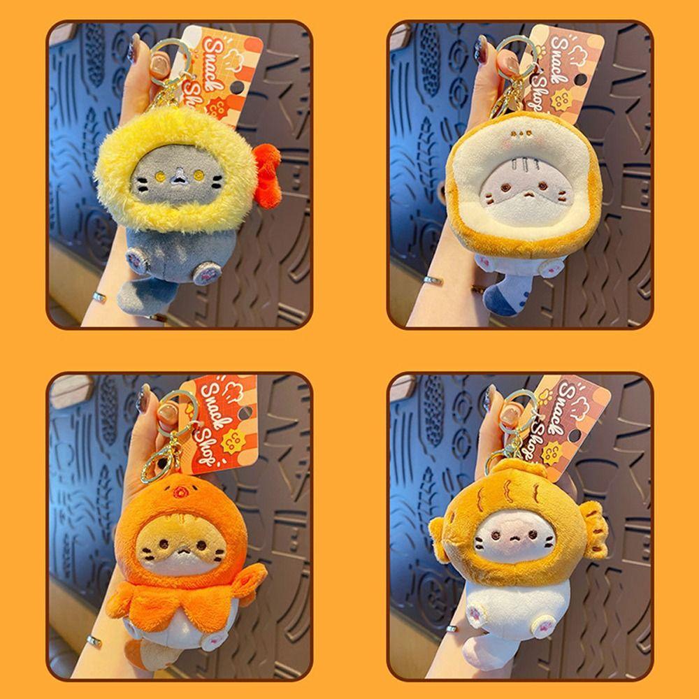 Cocoa Cat Snapper Keychain Plush Schoolbag Pendant Cute Snapper Head Keychain