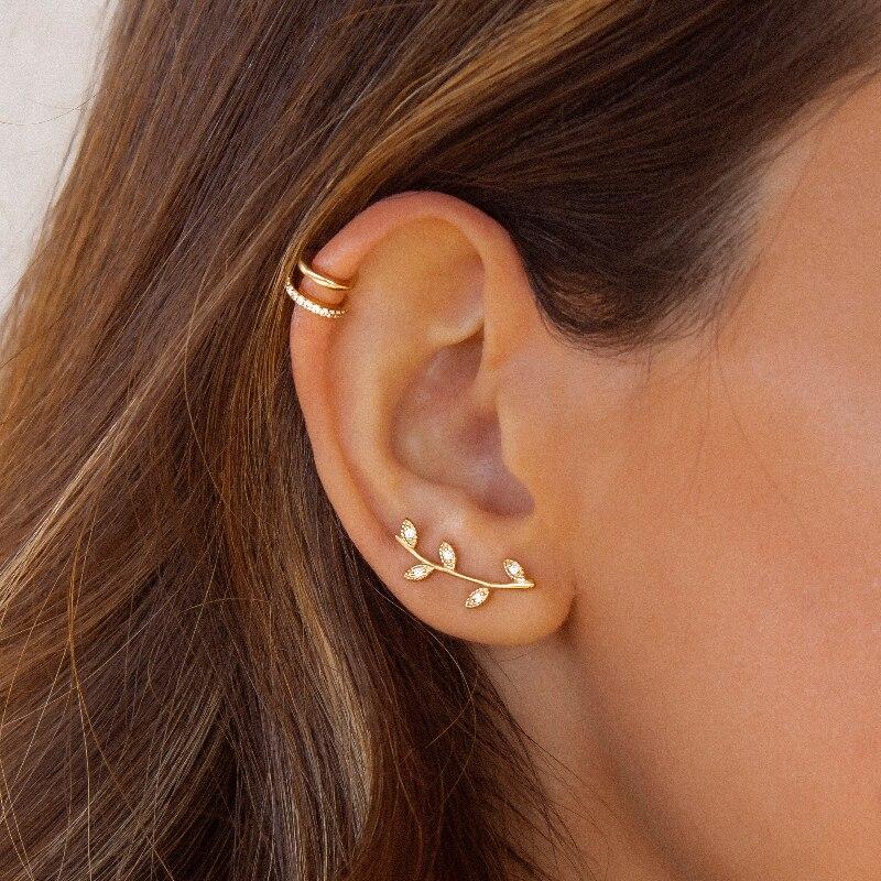 Изысканные серьги-клипсы без пирсинга с двойной петлей CZ для женщин, серьги-поддельные серьги для пирсинга хряща, 1 шт.