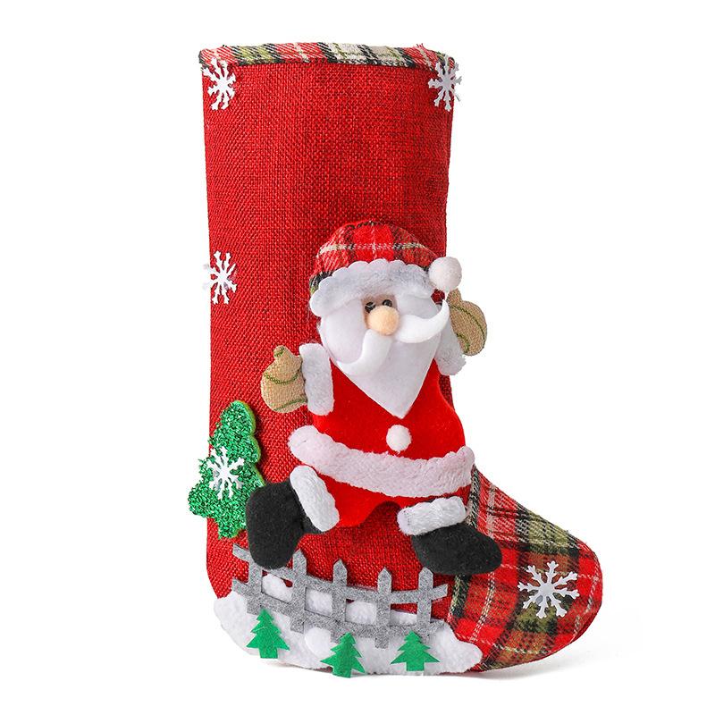1Pc Christmas Stockings Gift Bag Decorations Snack Bag Candy Snowman