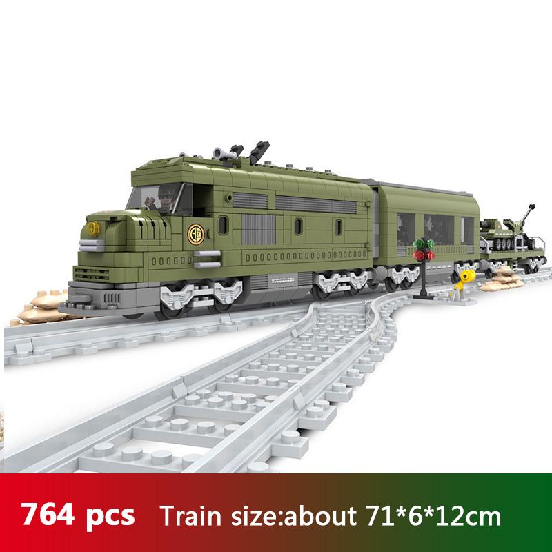 Ausini City Train Model Building Blocks Wagon Cargo Carriage Passenger Train Station Rail Tracks Locomotive Construction Toys