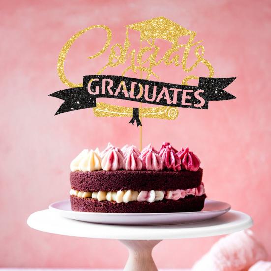 Yousheng Congratulations 2024 Graduation Cake Topper Graduation Season Birthday Cake Insert Congrats Grad Party Decor Supplies