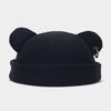 Street Fashion Bear Ear & Iron Ring Brimless Hat - Unisex Trendy Korean Hip Hop Style