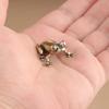 Retro Brass Mini Frog Miniatures Figurines Vintage Animal Figurine Toad Desktop Ornaments Home Decoration Crafts Tea Pet Decor