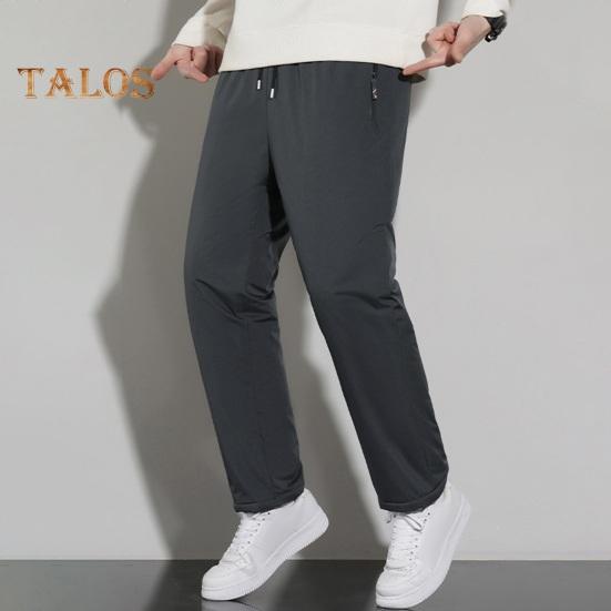 Зимние брюки для мужчин среднего возраста, утолщенный флис, эластичный пояс на шнурке, большие размеры, сохраняющие тепло, карманы на молнии, однотонные, теплые, для спорта, путешествий, работы