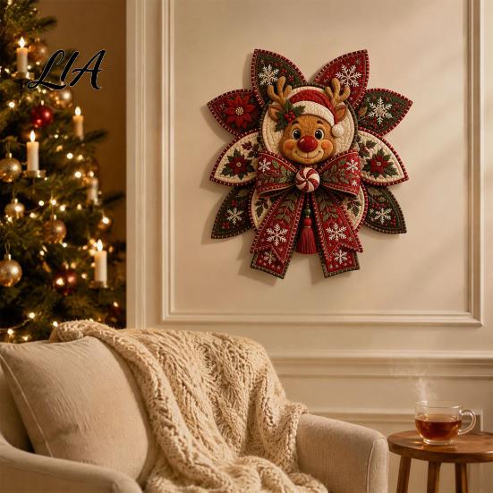 Handmade Fabric Decorations Christmas Quilt Bow DIY Sewing Kit, 3D Decorative Ornament, Pre-cut Quilting Projects for Beginners And Step-by-Step Guide