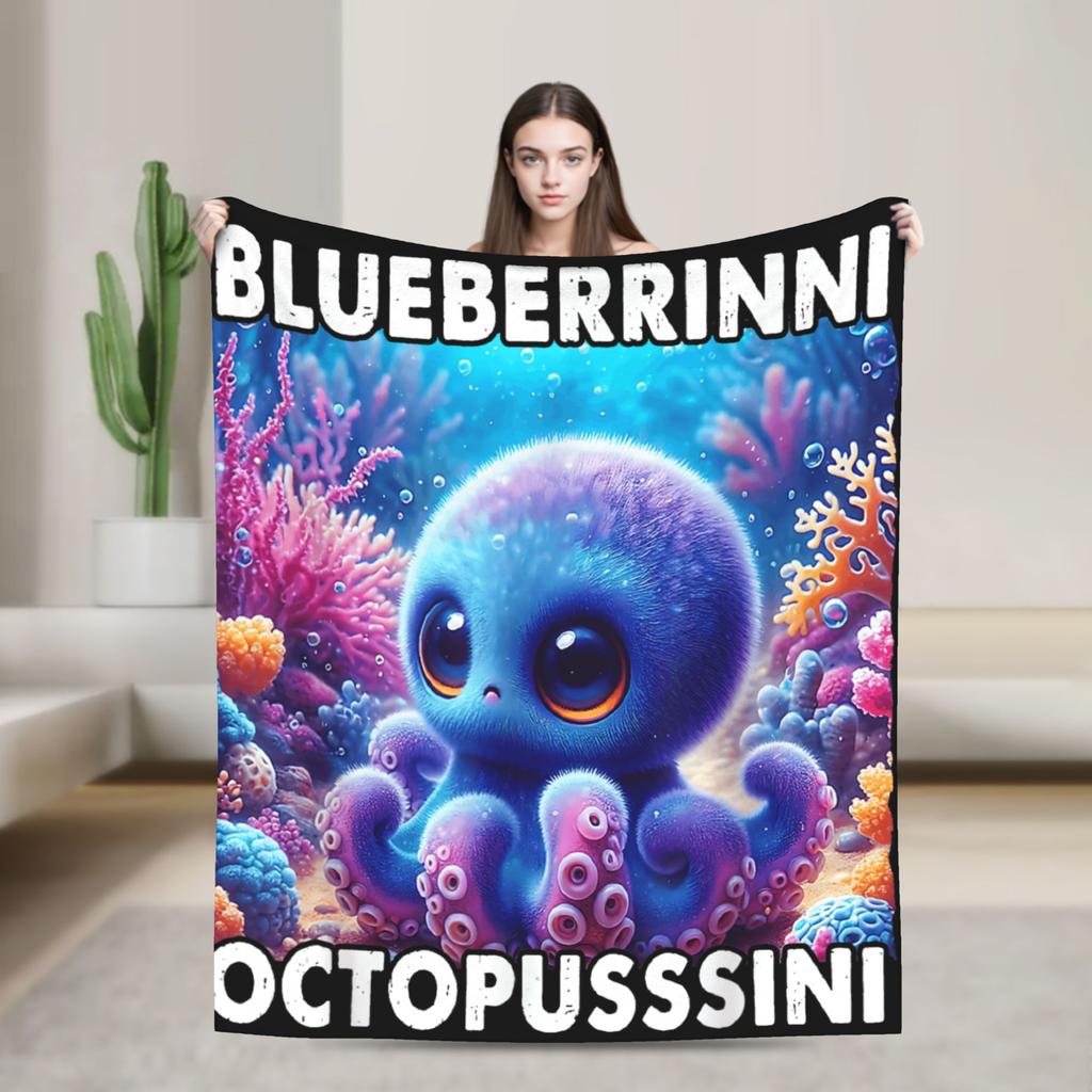 Забавный итальянский Brainrot Мемы Сборник Плед Путешествие Фланелевый Плед Для Домашнего Декора Супер Теплый Качественный Покрывало Подарок