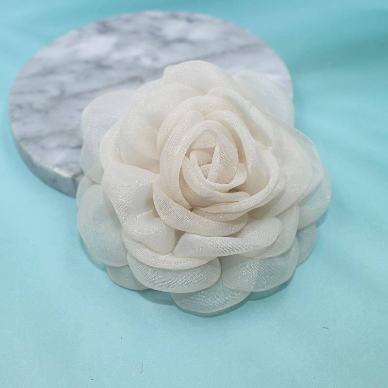 Fabric Camellia Flower Brooches For Women Clothing Jewelry Party Accessories