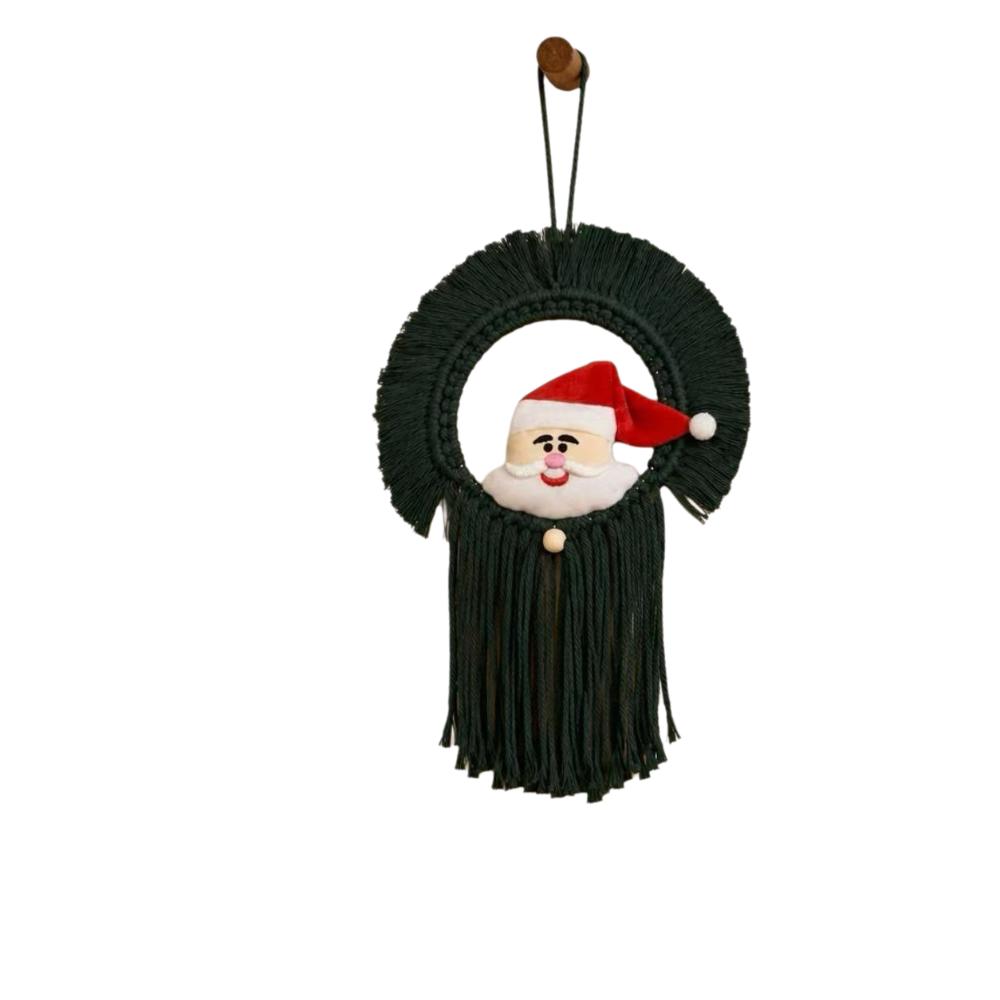 Handwoven Christmas Tree Tapestry Santa Claus Cotton Rope Tapestry Bedroom