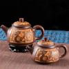 Yixing Large Capacity Purple Sand Bronze Antique Dragon Teapot for Brewing Tea, Household Ceramic Water Teapot and Tea Set 550ml