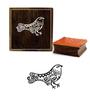 Printtoo Craft Textile Bird Design Diary Card Print Square Wooden Rubber Stamp-2 x 2