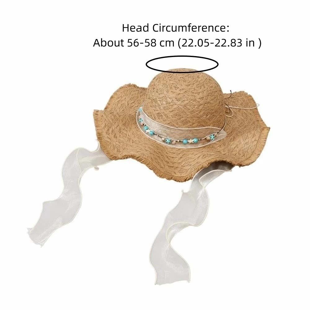 Breathable Vacation Beach Cap with Turquoise Lightweight Big Brimmed Straw Hat Sunshade Topi with Lace Woven Sun Cap Carnival