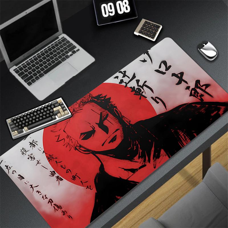 Mouse Pad Mini PC Manga Desk Mat NonSlip Rubber Laptop One Piece Zoro Playmat For Office Gaming Accessories for Gamer Mousepad