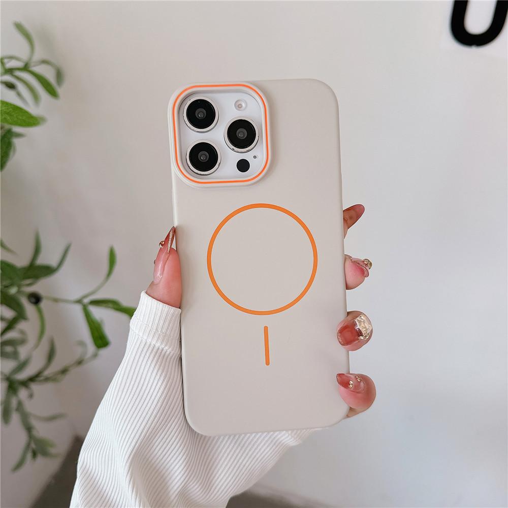 Применимо к iPhone16promax чехол для мобильного телефона с магнитной защелкой и контрастной рамкой Apple 15 skin матовый 14PC защитный чехол