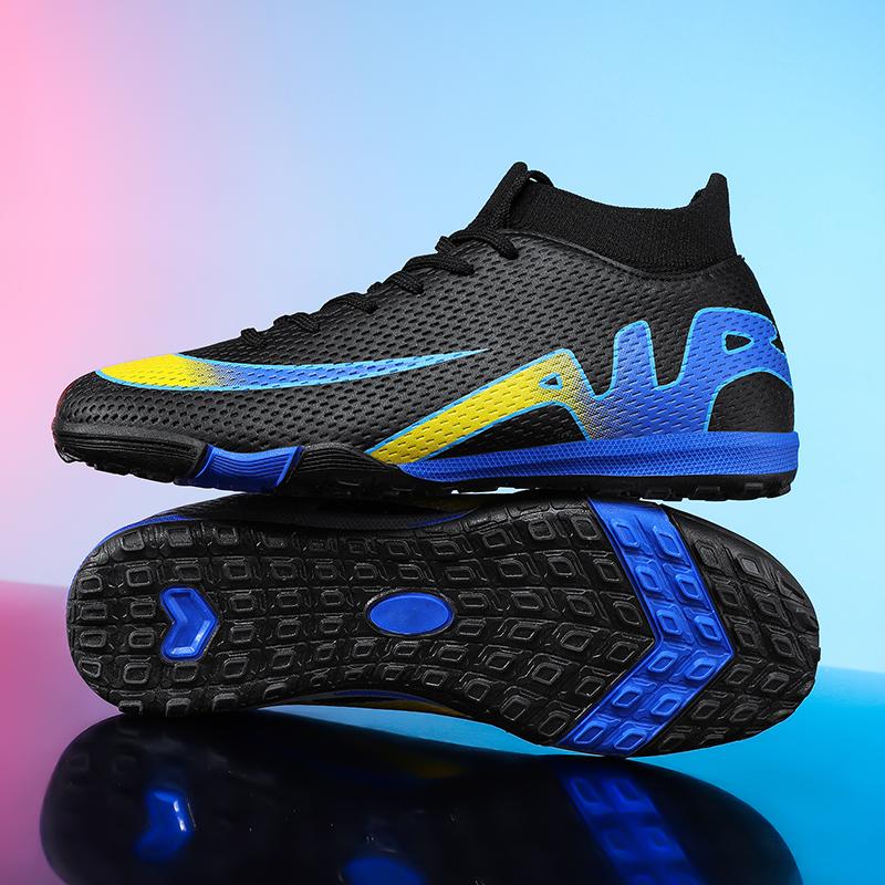 Новые мужские футбольные бутсы, шипы для травы, высокие, нескользящие, футбольные кроссовки для футзала, высококачественные, для матчей, для зала, горячая распродажа, для улицы