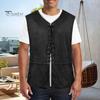 Punk Vest Gothic Renaissance Style Lace-Up Retro Waistcoat V-Neck Sleeveless Solid Color Halloween Role Play Vest