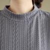 Топ для женщин Осень Зима Большой размер Свободный Длинный рукав Вязаный Полувысокий воротник Пуловер Свитера Топ